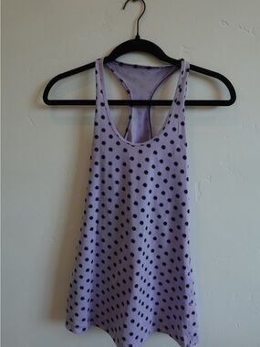 Lululemon Lavender Racerback Tank with Black Polka Dots